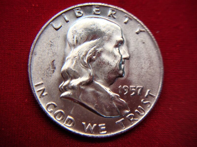 1957-D Franklin Half Dollar, Satin Finish, Uncirculated