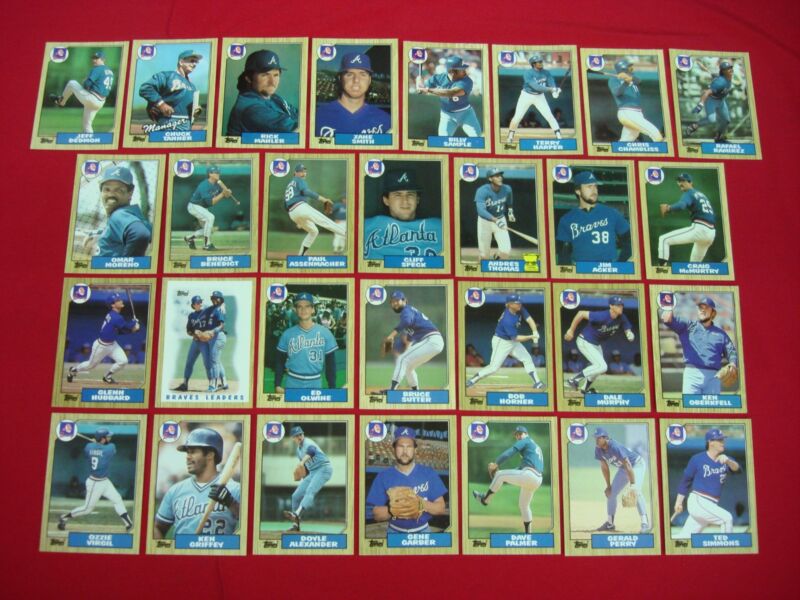 1987 Topps Tiffany Atlanta Braves Baseball Card Set with Ken Griffey Sr.