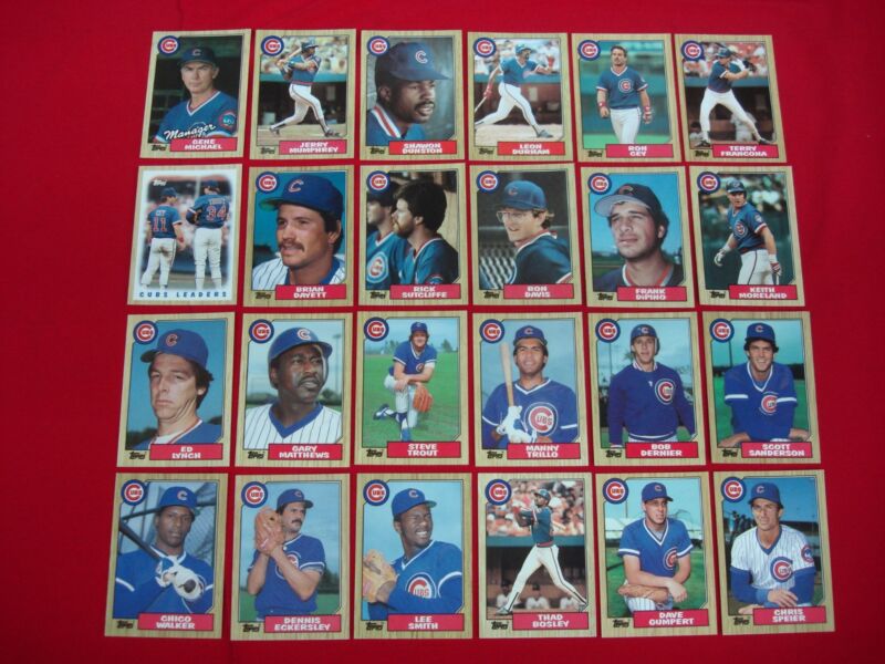 1987 Topps Tiffany Chicago Cubs Dennis Eckersley Set Break - 24 Card Collection