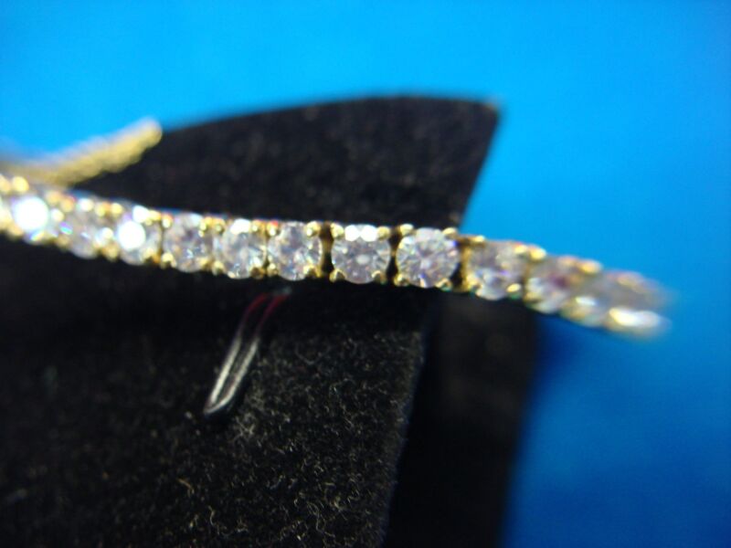 Gold Vermeil Tennis Bracelet with Cubic Zirconia Stones