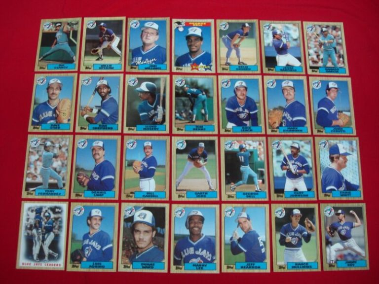 1987 Topps Tiffany Toronto Blue Jays baseball cards including George Bell