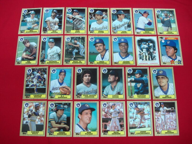 1987 Topps Tiffany Milwaukee Brewers Baseball Card Set