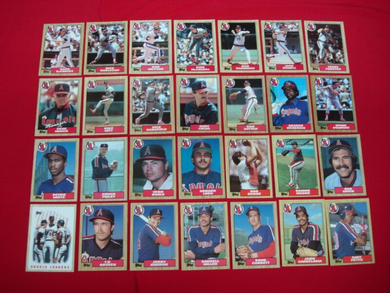 1987 Topps Tiffany California Angels Baseball Card Set Break