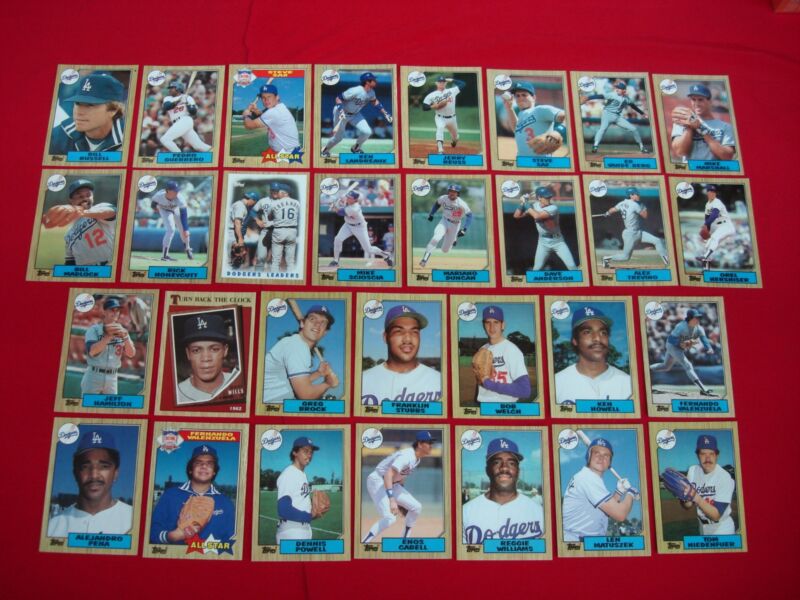 1987 Topps Tiffany Dodgers Baseball Cards - Sax, Hershiser