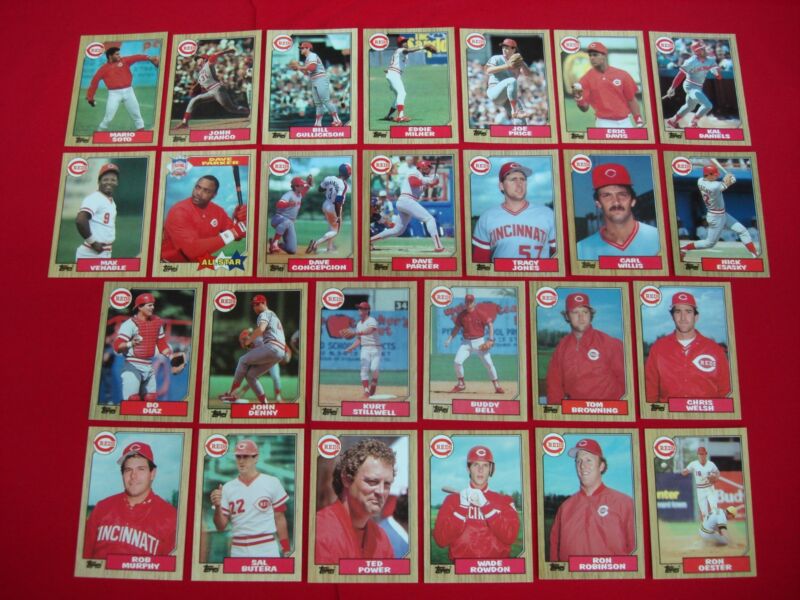 1987 Topps Tiffany Reds Baseball Card Set Break - 26 Cards