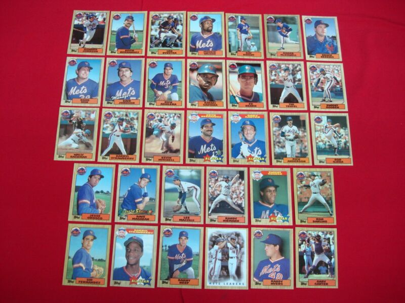 1987 Topps Tiffany Mets Baseball Card Set Break featuring Darryl Strawberry, Dwight Gooden and Gary Carter