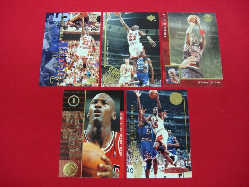Five (5) Michael Jordan basketball cards from Upper Deck and SP Championship