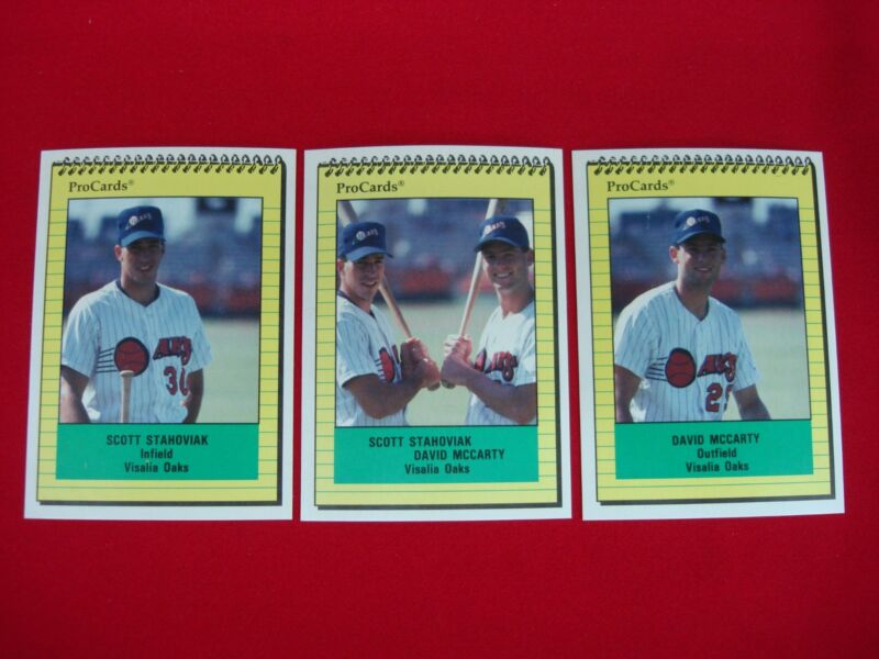 1991 Visalia Oaks ProCards Update Set featuring Scott Stanoviak and David McCarty