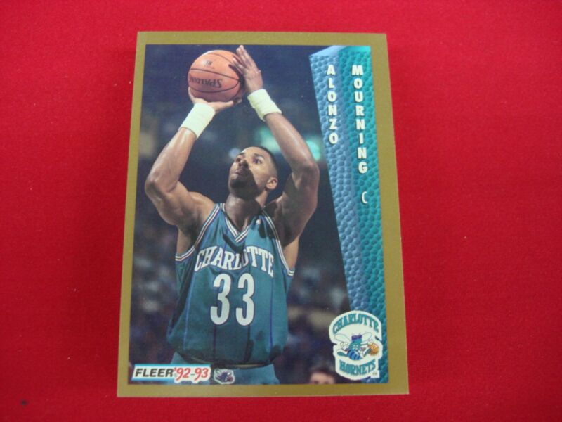 Lot of 33 vintage 1992-93 Fleer Alonzo Mourning rookie basketball cards in excellent condition.
