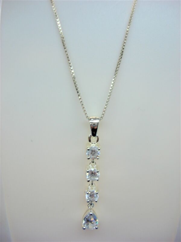Sterling Silver Cubic Zirconia Pendant Necklace