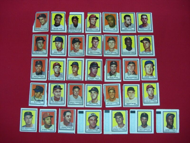 34 Vintage 1962 Topps Baseball Stamps - Original Glue