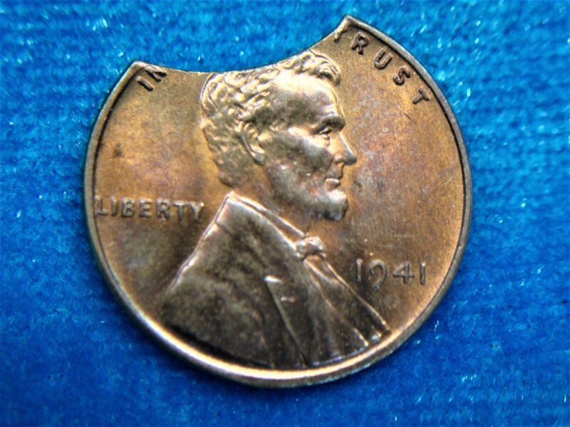 1941 Lincoln Cent Clipped Planchet - Uncirculated (UNC) condition