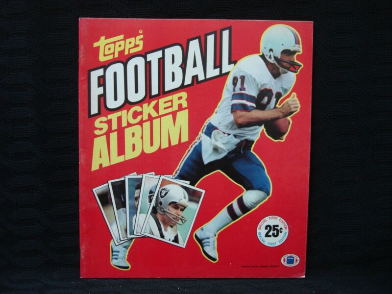 Vintage 1981 Topps Football Sticker Album in original packaging.