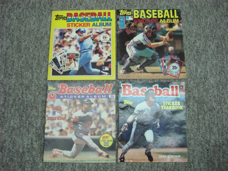 Vintage Topps Baseball Sticker Albums (1981-1984) - Mint to Good Condition