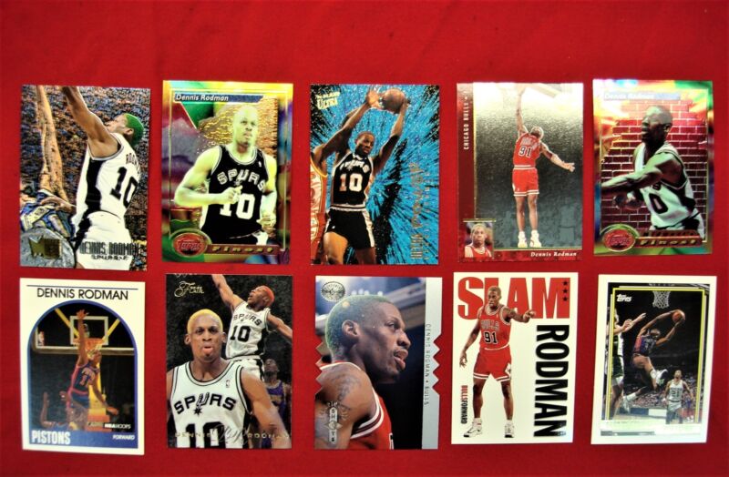10-Card Premium Dennis Rodman Trading Card Lot