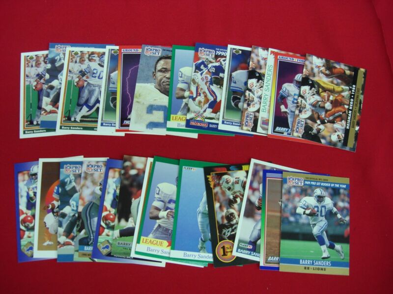 Vintage Barry Sanders football card lot of 25 cards