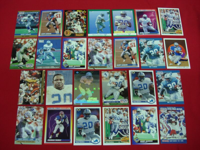 Vintage Barry Sanders Detroit Lions Football Card Lot