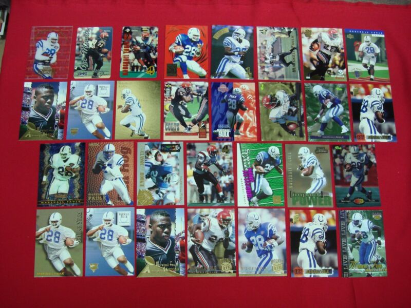 Marshall Faulk football card lot of 30 cards featuring the Indianapolis Colts Hall of Famer