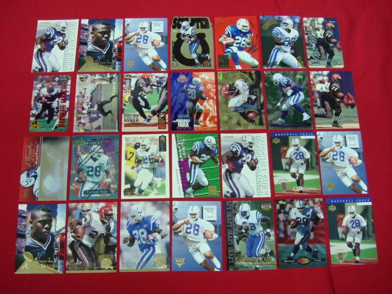 Marshall Faulk Football Card Collection, 28 Cards