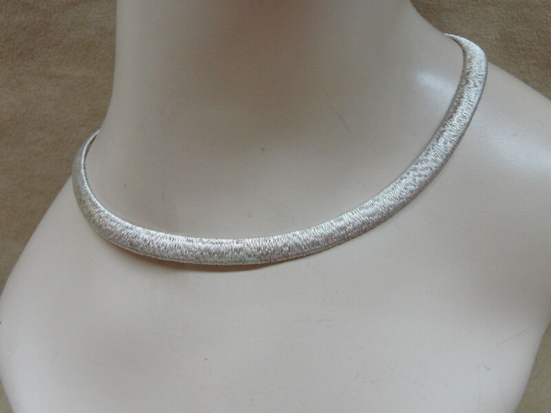 MILOR Italy Brushed Silver Choker Necklace