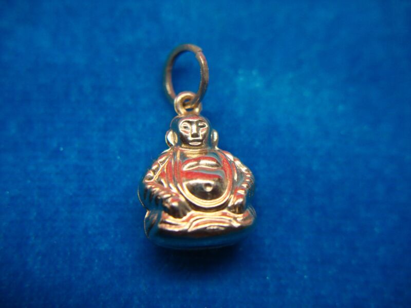 14K Yellow Gold Puffy Buddha Charm Pendant