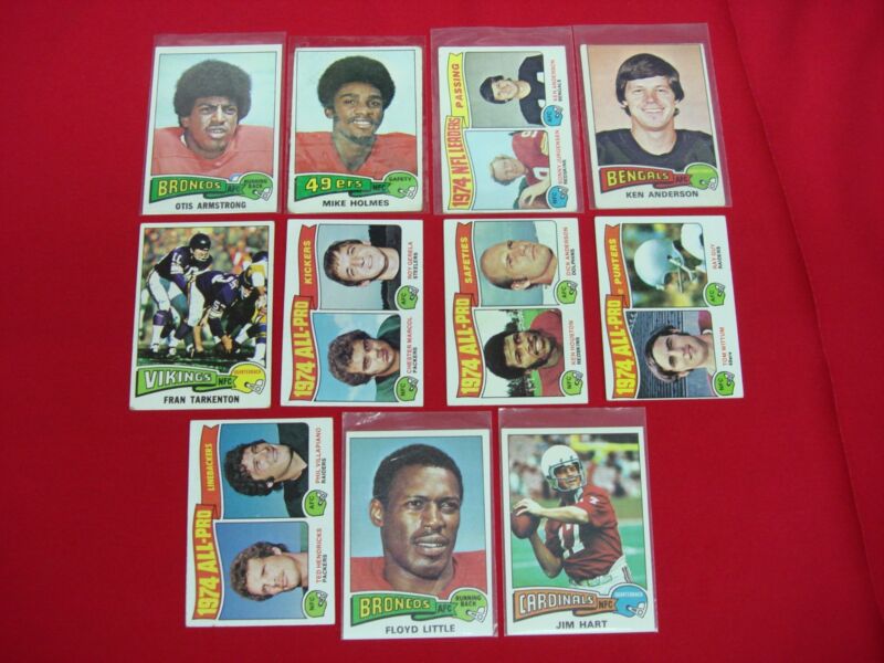 11 Vintage Graded 1975 Topps Football Cards
