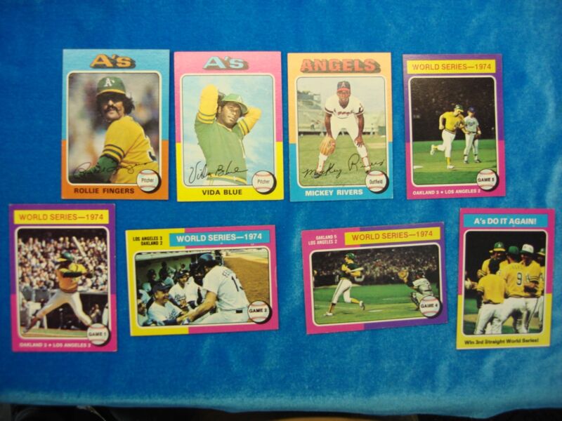 Vintage 1975 Topps Baseball Cards - Lot of 8