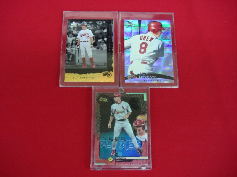 J.D. Drew baseball cards in Prism, Ionix, Cyber & Top Prospects sets