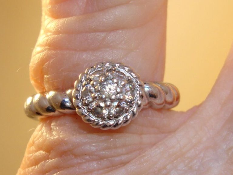 Judith Ripka Sterling Silver Cubic Zirconia Ring, Size 5 - Pre-owned