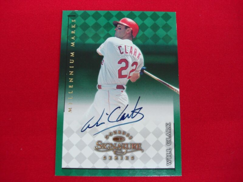 1998 Donruss Will Clark Autograph Millennium Marks Baseball Card #0462/1000