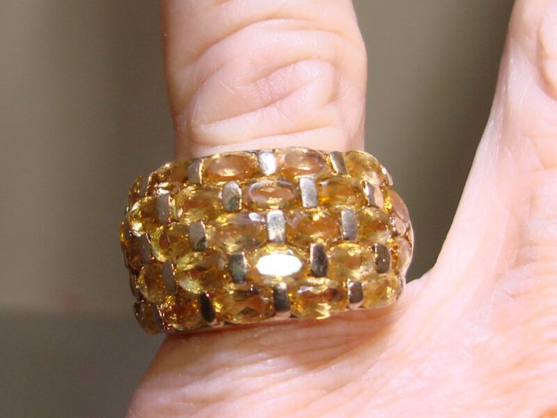 Sterling Silver Citrine Ring (5+ CTW) Signed DLI, Size 7