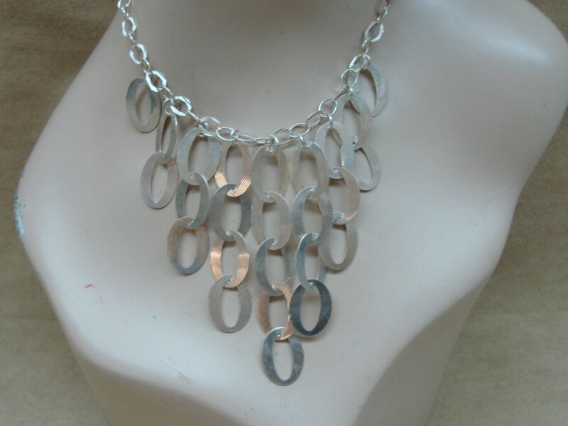 MILOR Italy Sterling Silver Waterfall Bib Necklace