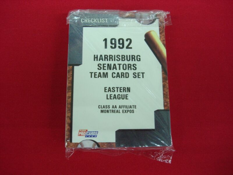 Factory sealed 1992 Fleer Procards Minor League Baseball Team Set of the Harrisburg Senators (Montreal Expos Class AA affiliate)