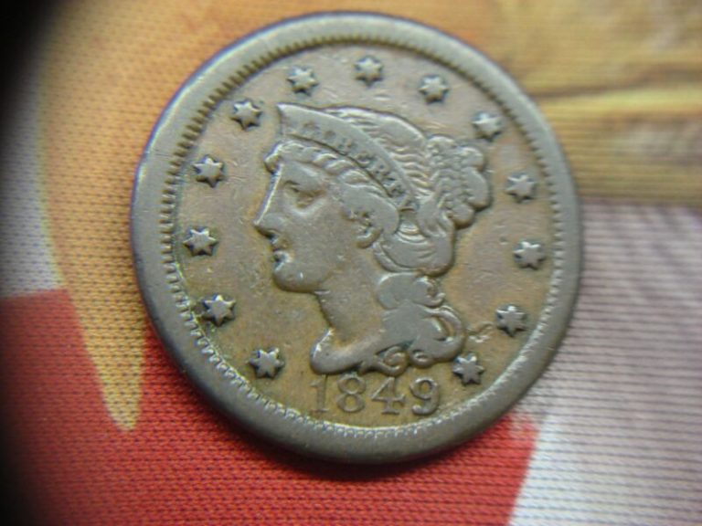 1849 U.S. Large Cent (Braided Hair) - Early Copper Coin