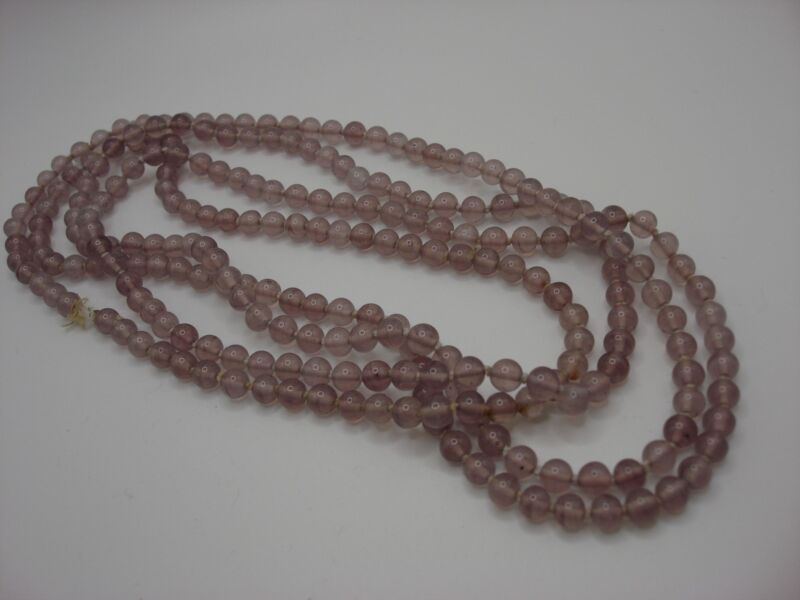 Vintage 1920s-30s amethyst bead necklace, hand-blown glass