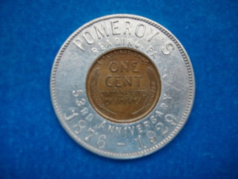 Vintage 1929 Pomeroy's Department Store Commemorative Cent