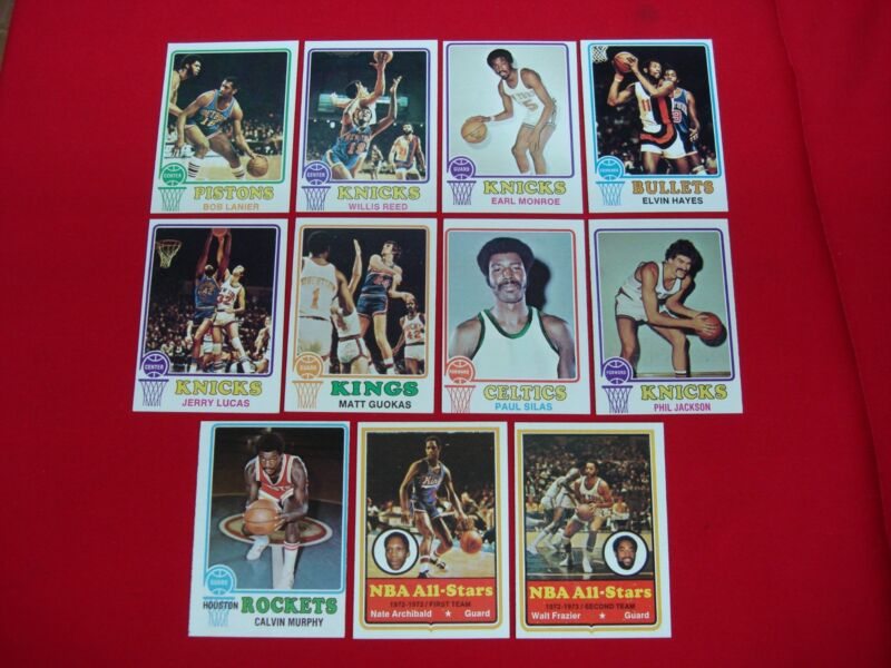 Vintage 1973-74 Topps Basketball Cards featuring Walt Frazier All-Star