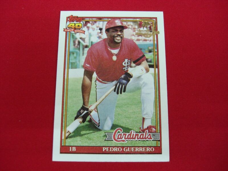 1991 Topps Desert Shield Pedro Guerrero Parallel Baseball Card #20