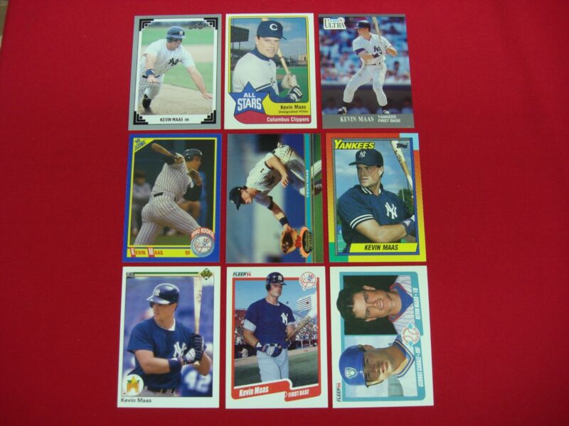 Kevin Maas Baseball Card Lot of 9 - MiLB RCs, 2nd Year Clippers & Yankees