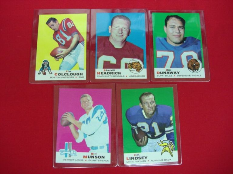 1969 Topps Football Card Lot - 5 NM or Better Cards