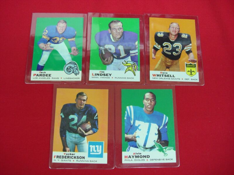 1969 Topps Football Card Set Break, 5 Cards NM or Better