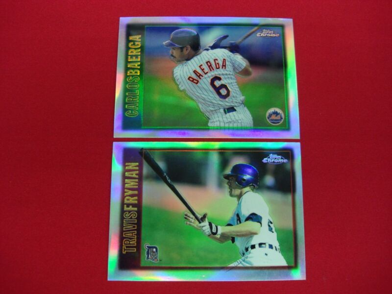 1997 Topps Chrome Refractor parallel baseball cards of Travis Fryman (#46) and Carlos Baerga (#131)