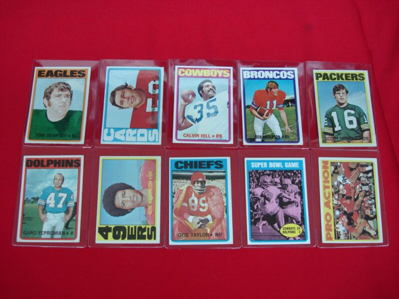 Vintage 1972 Topps Football Card Lot of 10
