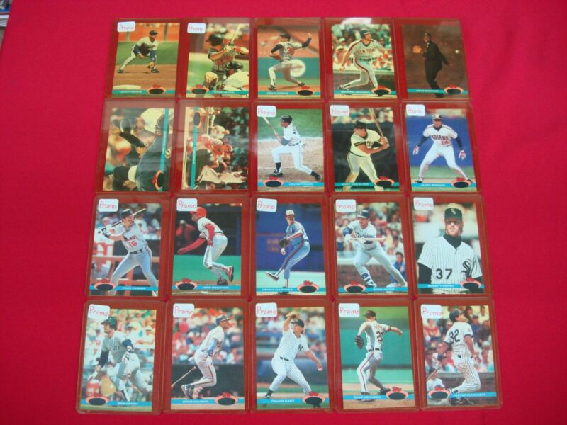 Collection of 20 1991 Stadium Club baseball promotional cards in excellent condition.