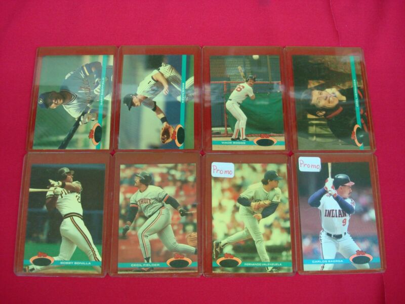 Vintage 1991 Stadium Club (TSC) Baseball Cards - 8 Player Promo Set