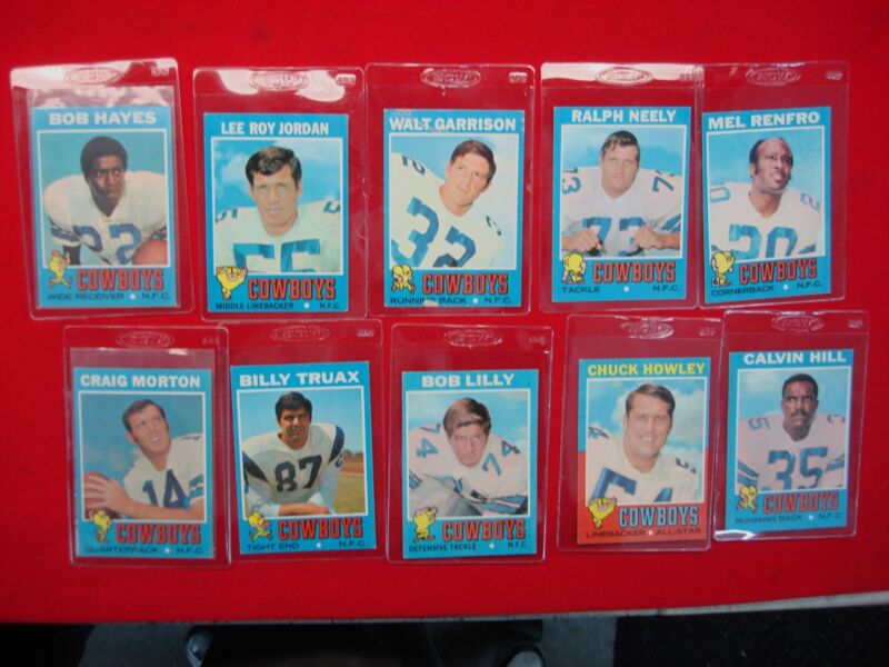 Vintage 1971 Topps Dallas Cowboys football cards