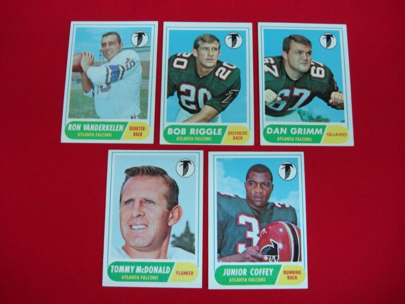 1968 Topps Atlanta Falcons Football Card Lot (5 cards)