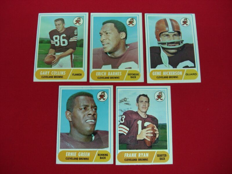 Vintage 1968 Topps Cleveland Browns Football Card Lot