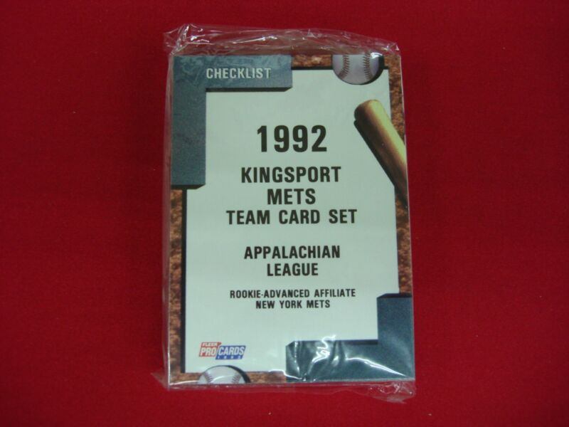 Factory sealed 1992 Fleer ProCards Kingsport Mets minor league baseball team set