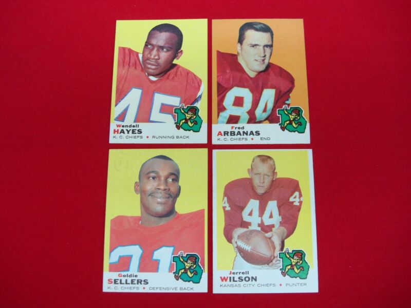 Vintage 1969 Topps Kansas City Chiefs football cards